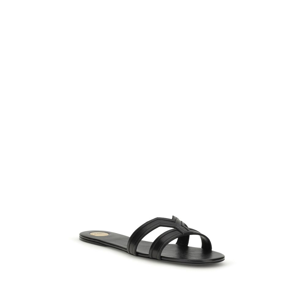Black Calf Leather Bos Taurus Sandals - ventzia