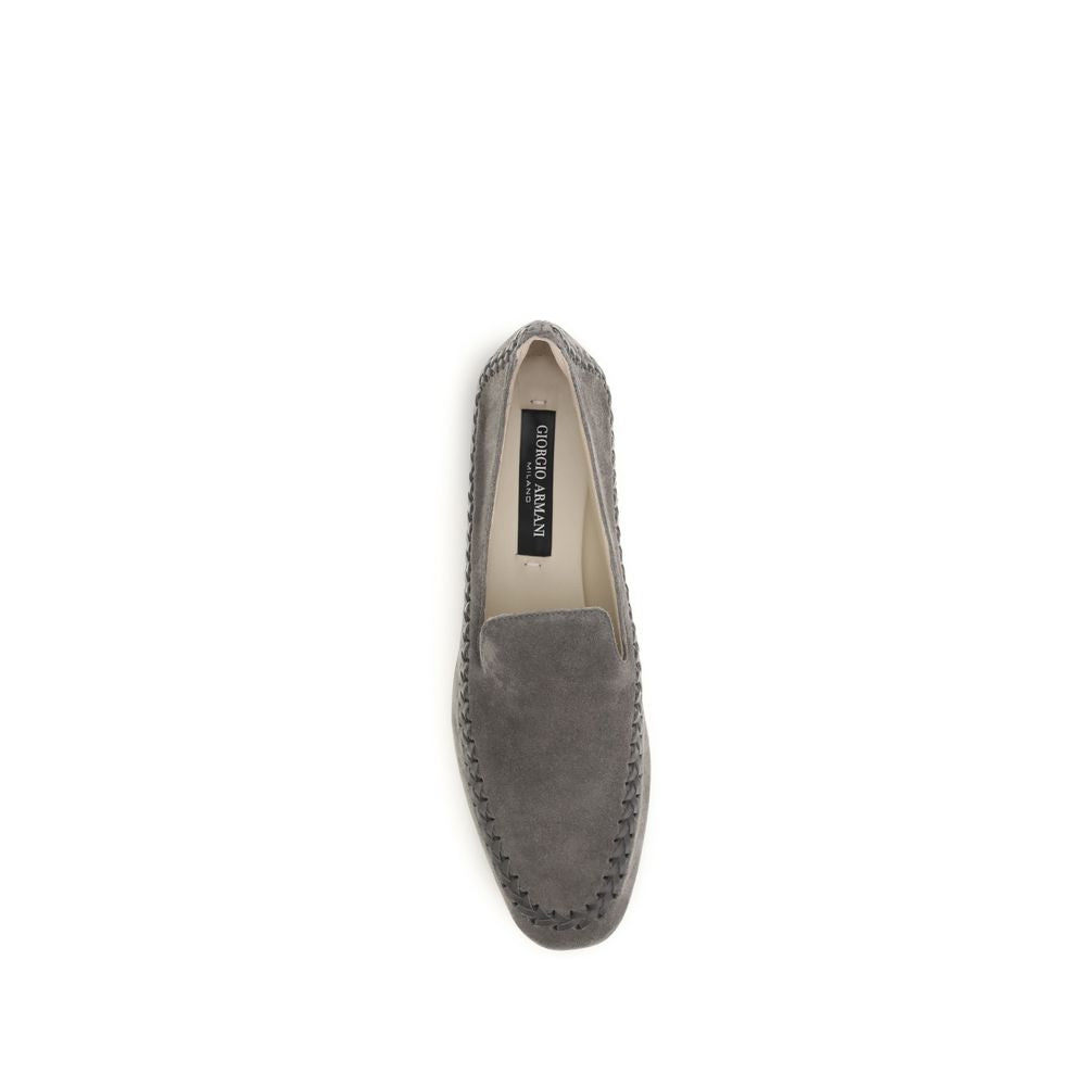 Gray Calf Leather Bos Taurus Slip-On Loafers - ventzia