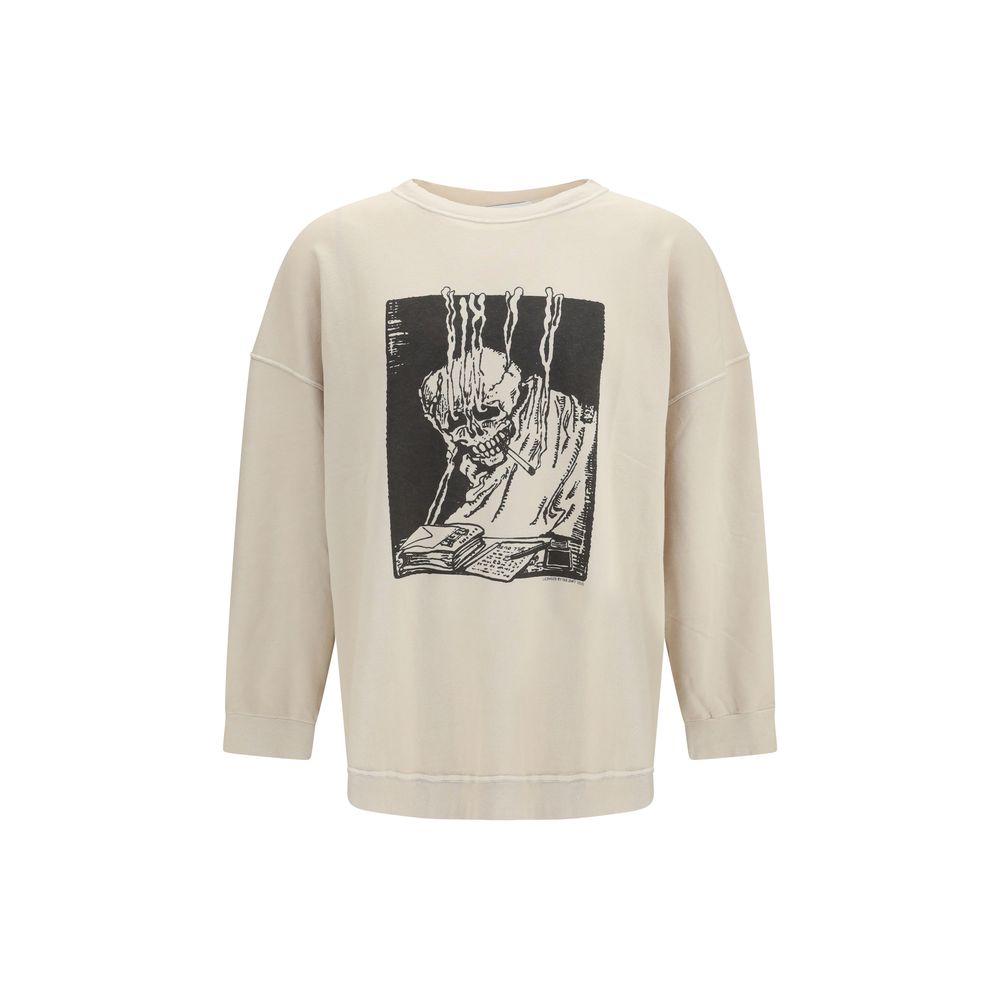 Beige Cotton Sweatshirt - ventzia
