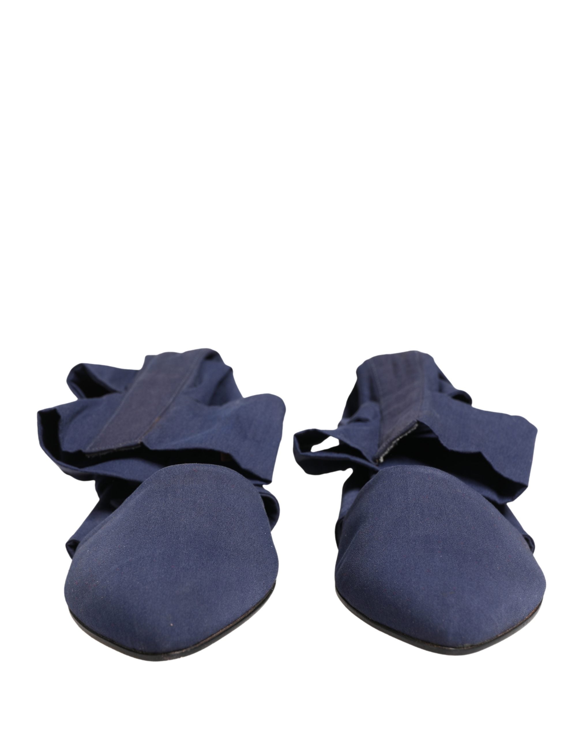 Blue Cotton Ankle Boots Shoes - ventzia