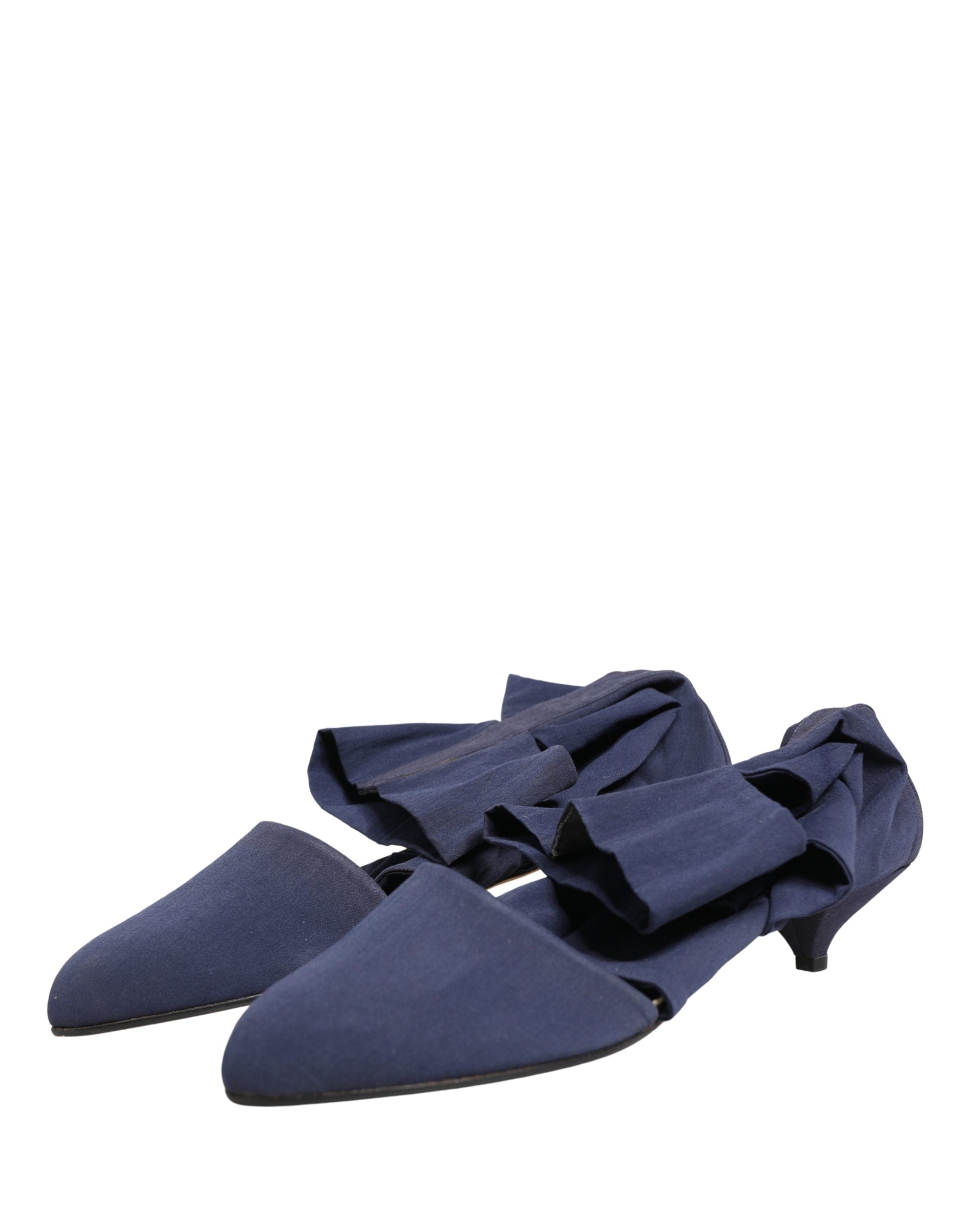 Blue Cotton Ankle Boots Shoes - ventzia