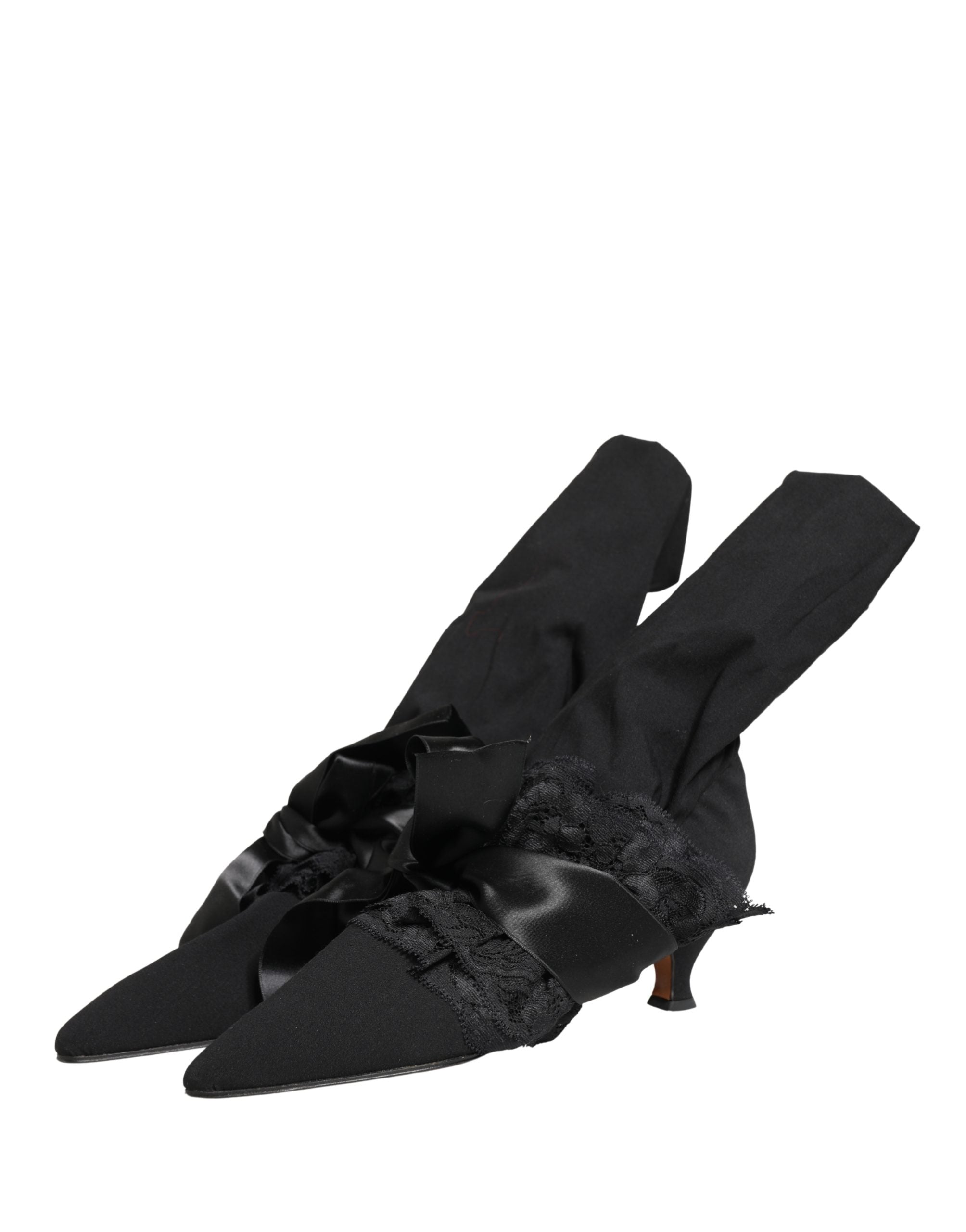 Black Suede Mid Calf Boots Shoes - ventzia