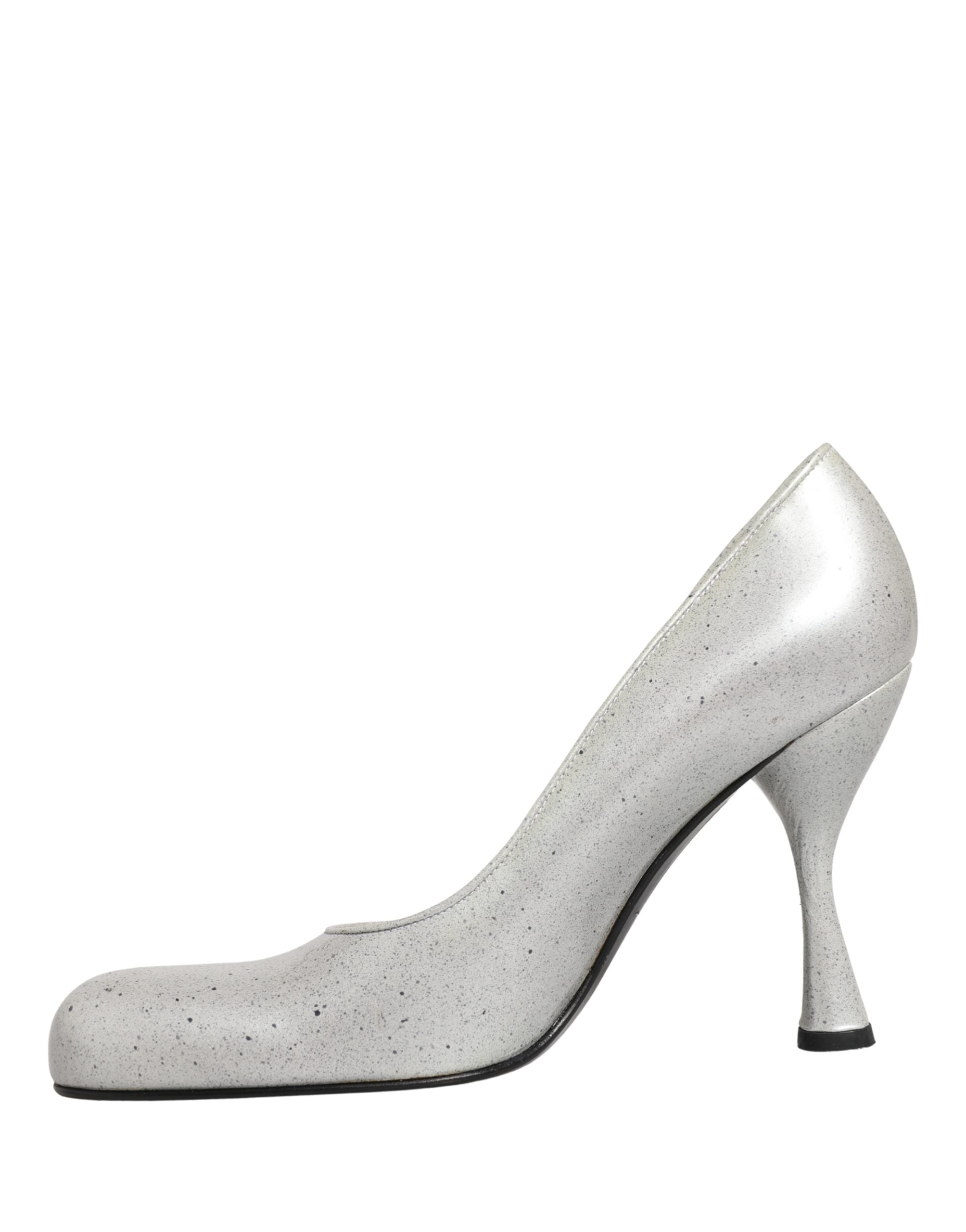 White Leather High Heels Women Pumps Shoes - ventzia