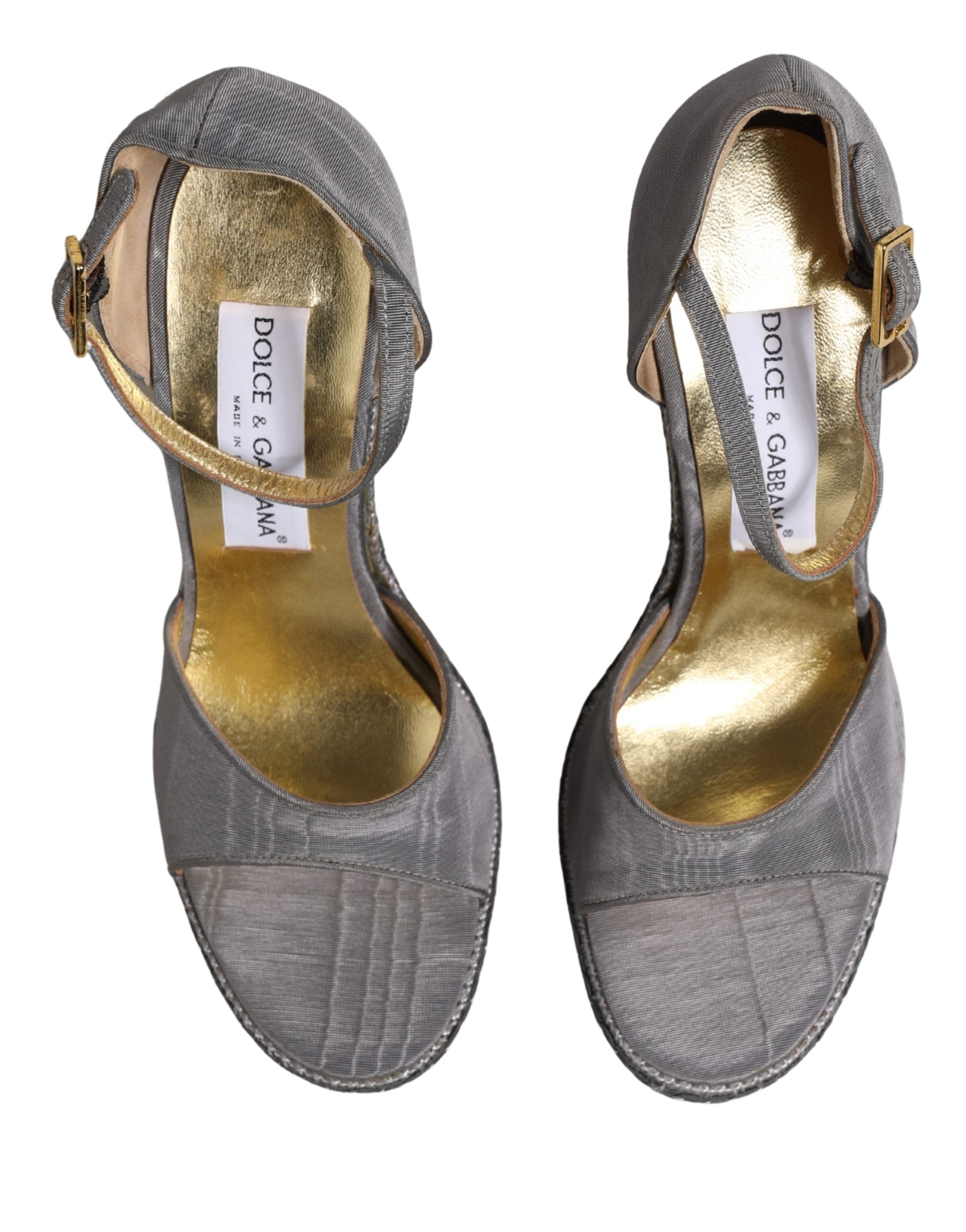Gray High Heeled Sandals Ankle Strap Shoes - ventzia