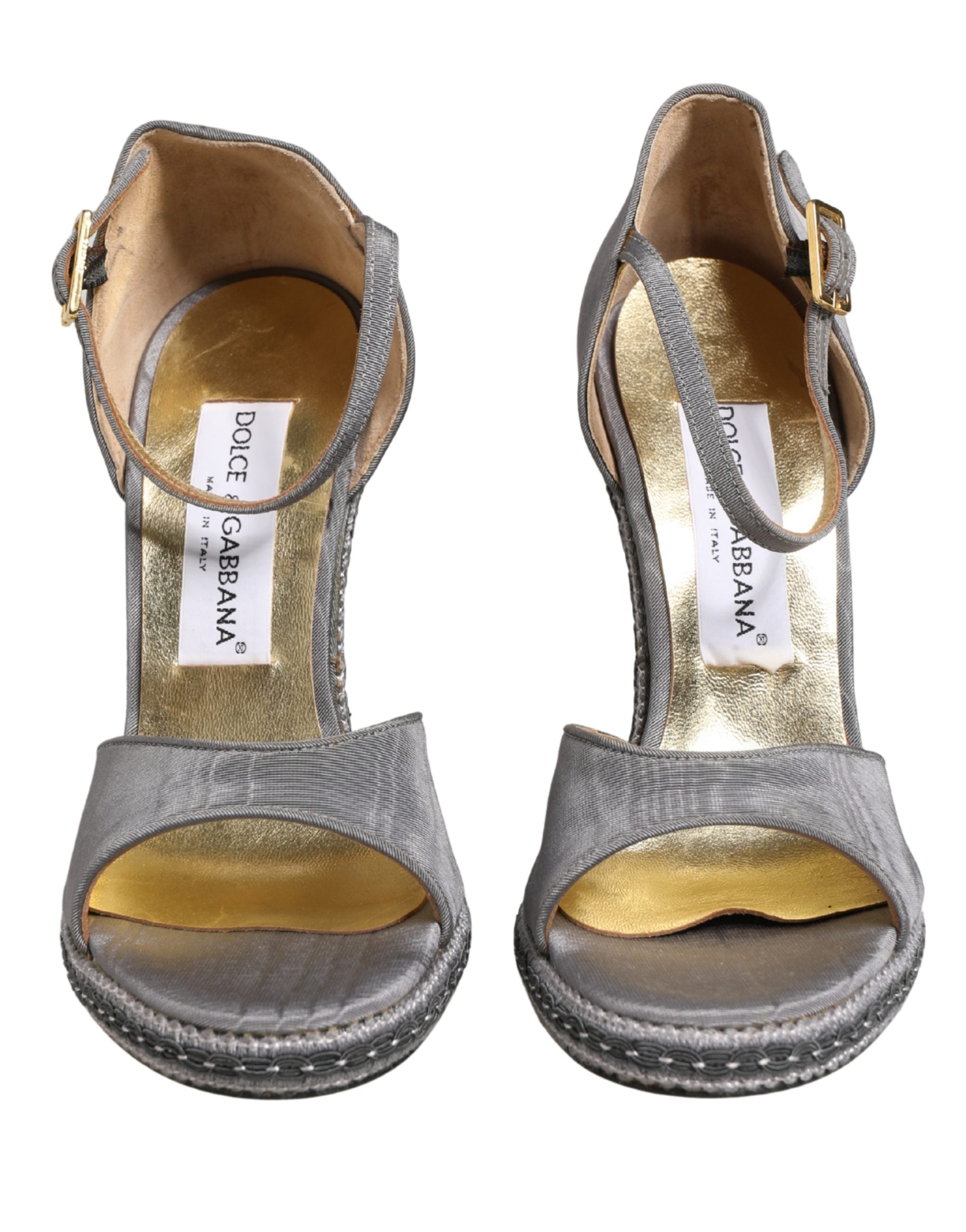 Gray High Heeled Sandals Ankle Strap Shoes - ventzia