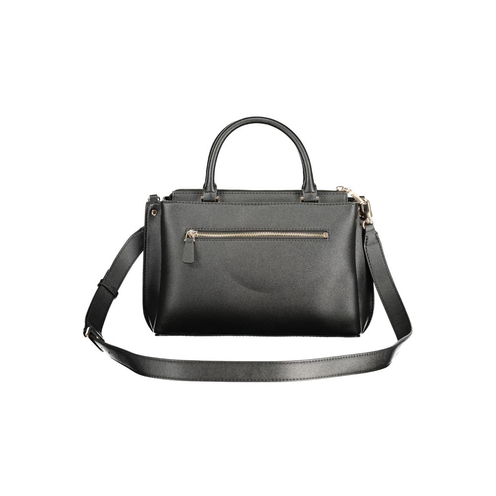 Black Polyurethane Women Handbag - ventzia