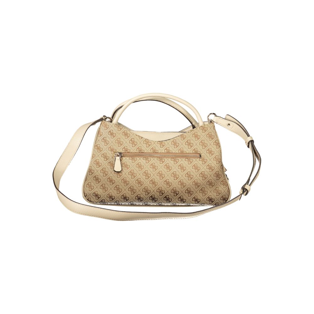 Beige Polyurethane Women Handbag - ventzia