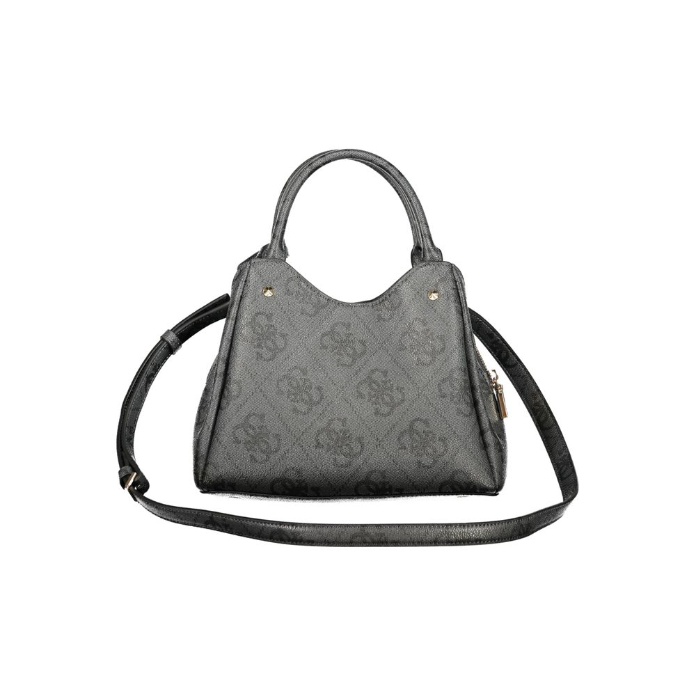 Black Polyurethane Women Handbag - ventzia