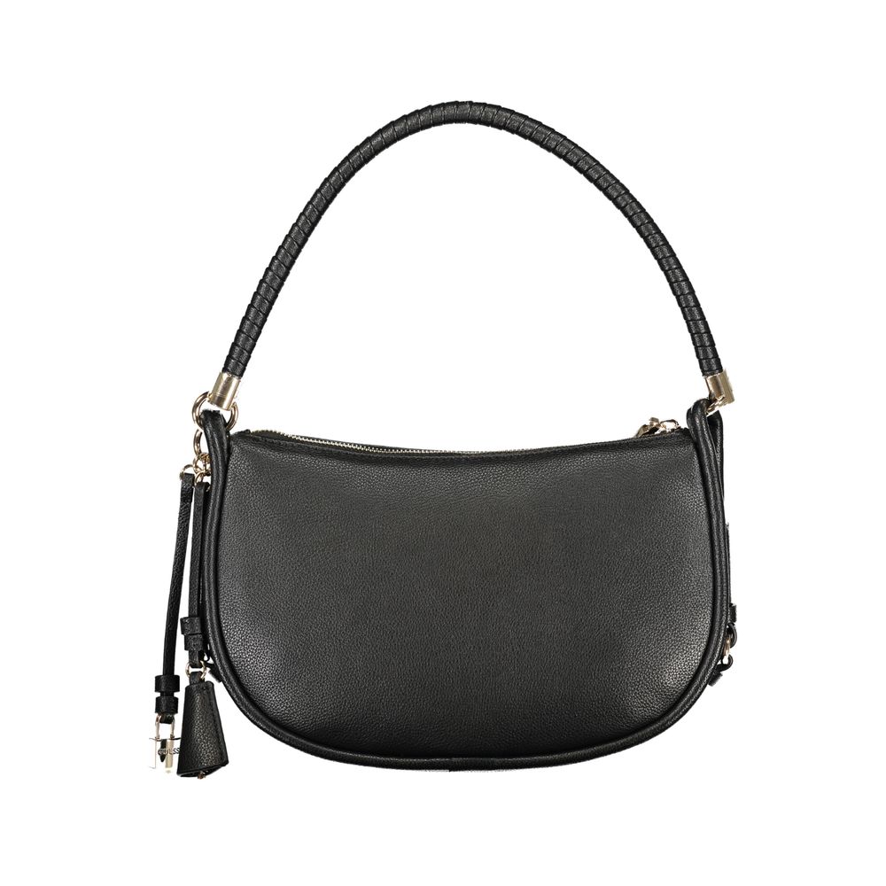 Black Polyurethane Women Handbag - ventzia