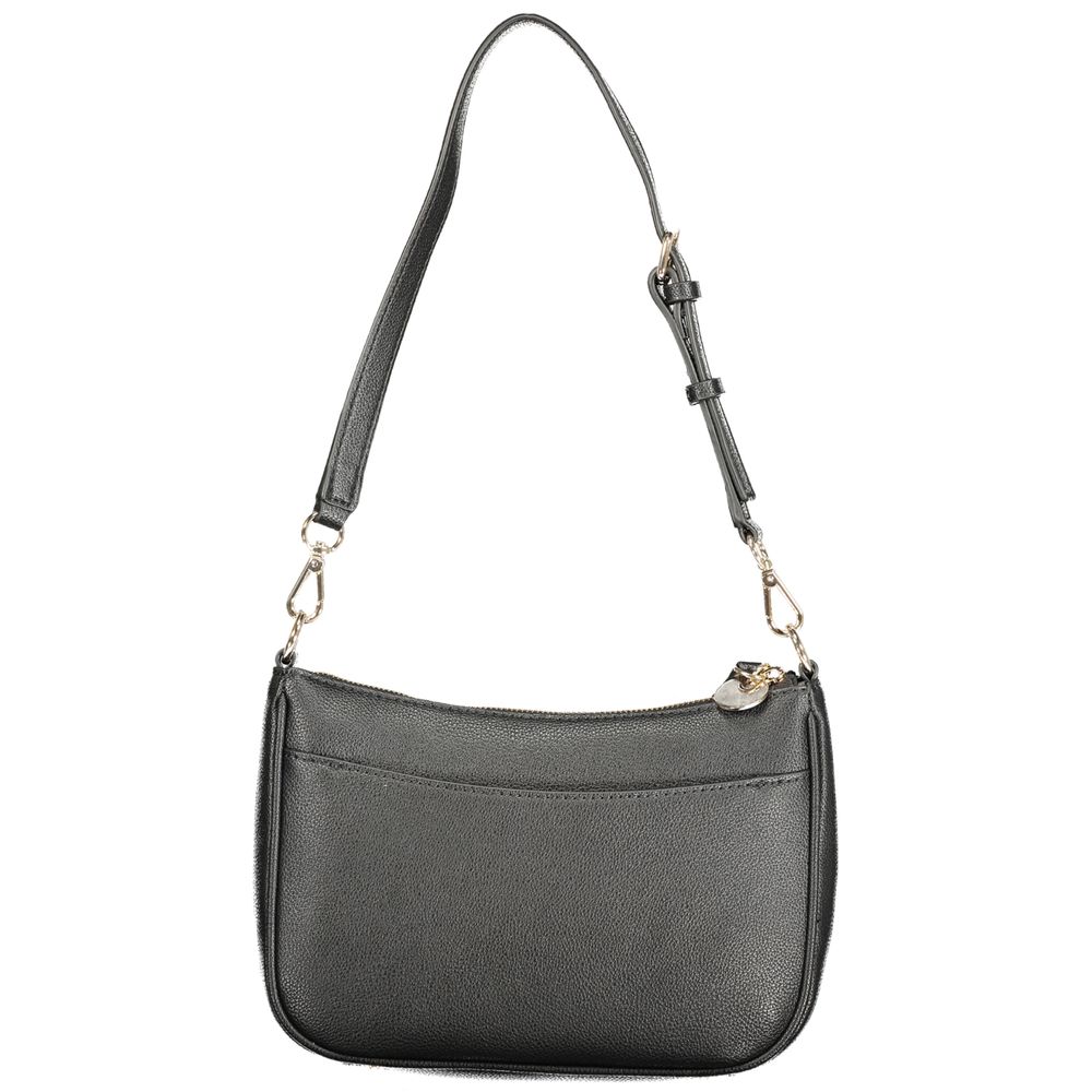 Black Polyurethane Women Handbag - ventzia