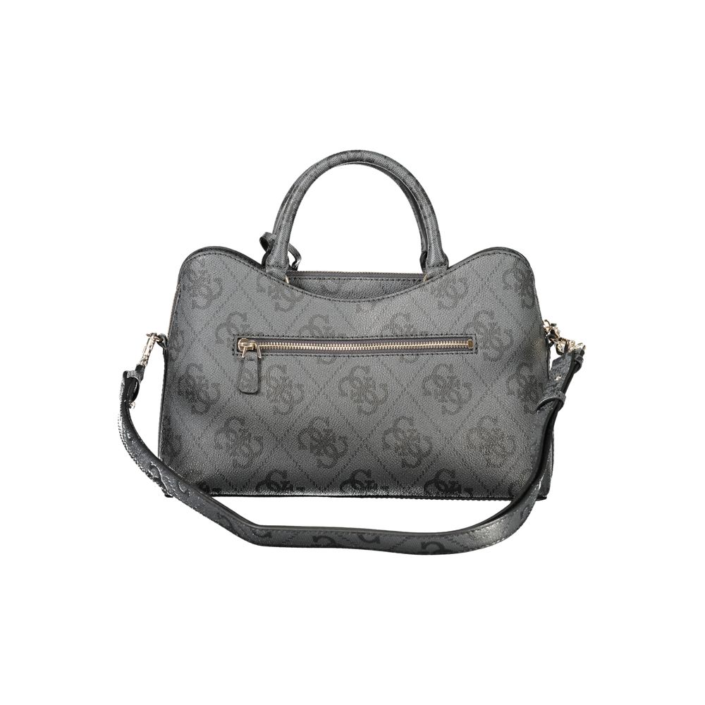 Black Polyurethane Women Handbag - ventzia
