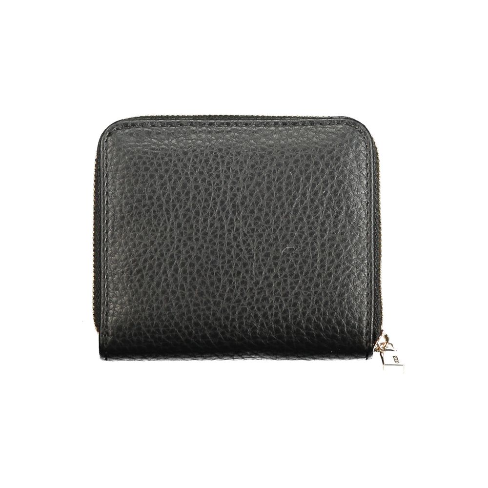 Black Polyurethane Women Wallet - ventzia