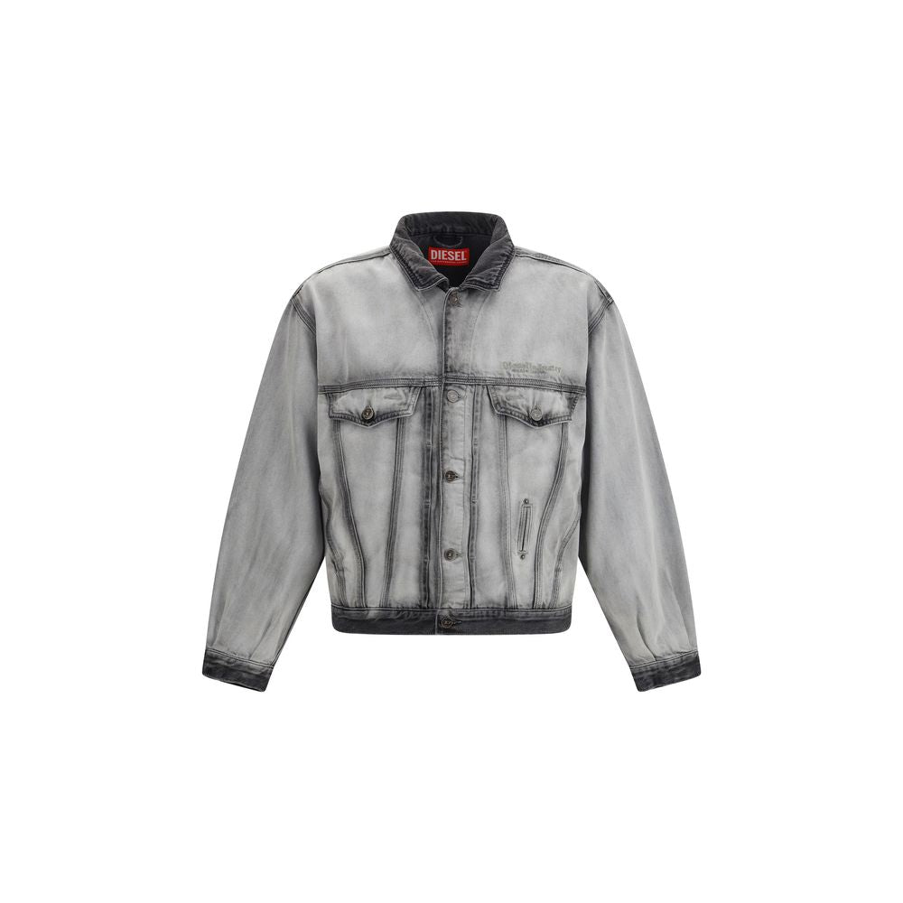 Gray Cotton Denim Jacket - ventzia