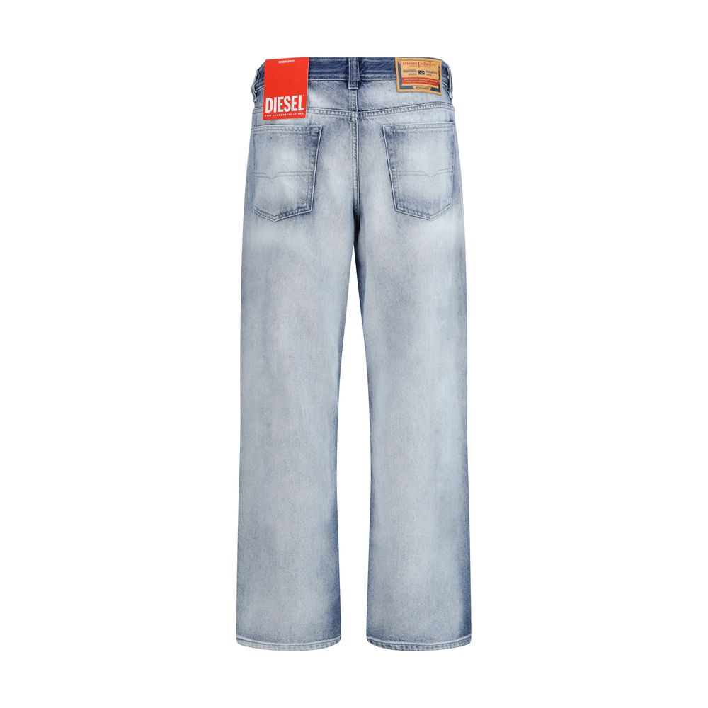 Blue Cotton Bootcut Jeans - ventzia