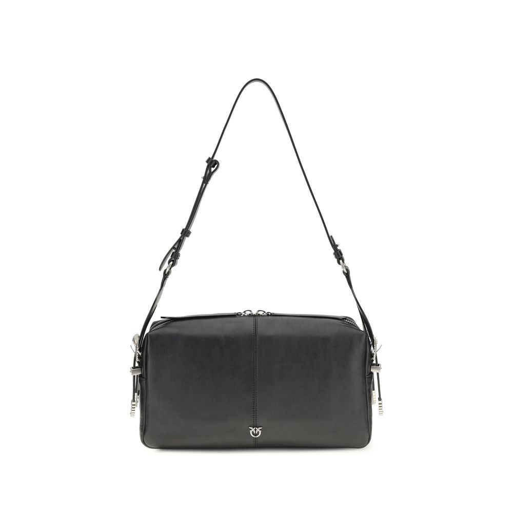 Black Calf Leather Bos Taurus Shoulder Bag - ventzia
