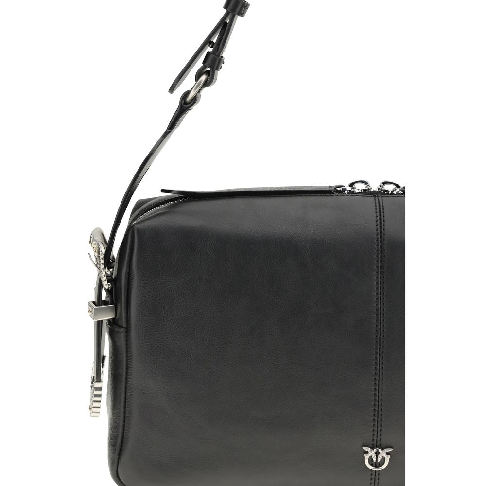 Black Calf Leather Bos Taurus Shoulder Bag - ventzia