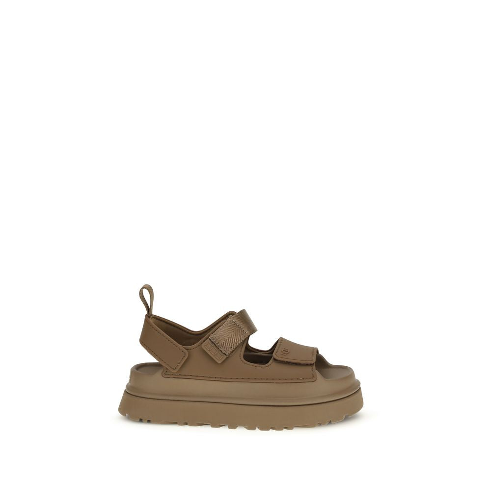 Brown Recycled Polyester Flat Sandals - ventzia