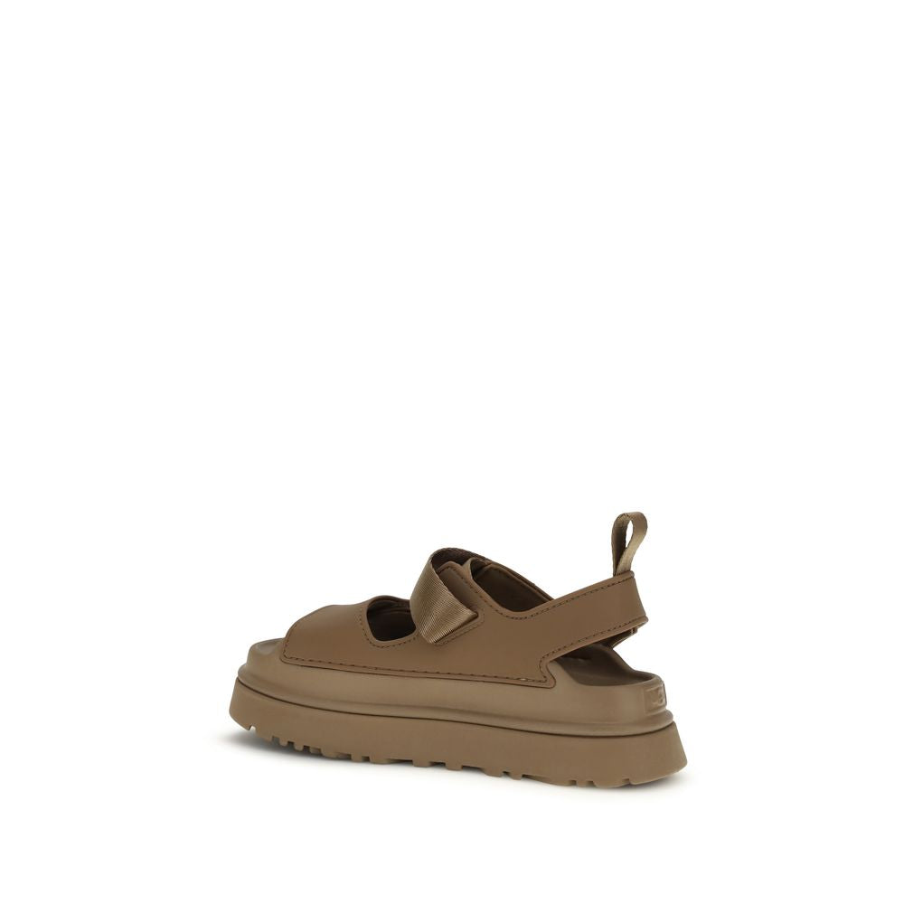 Brown Recycled Polyester Flat Sandals - ventzia