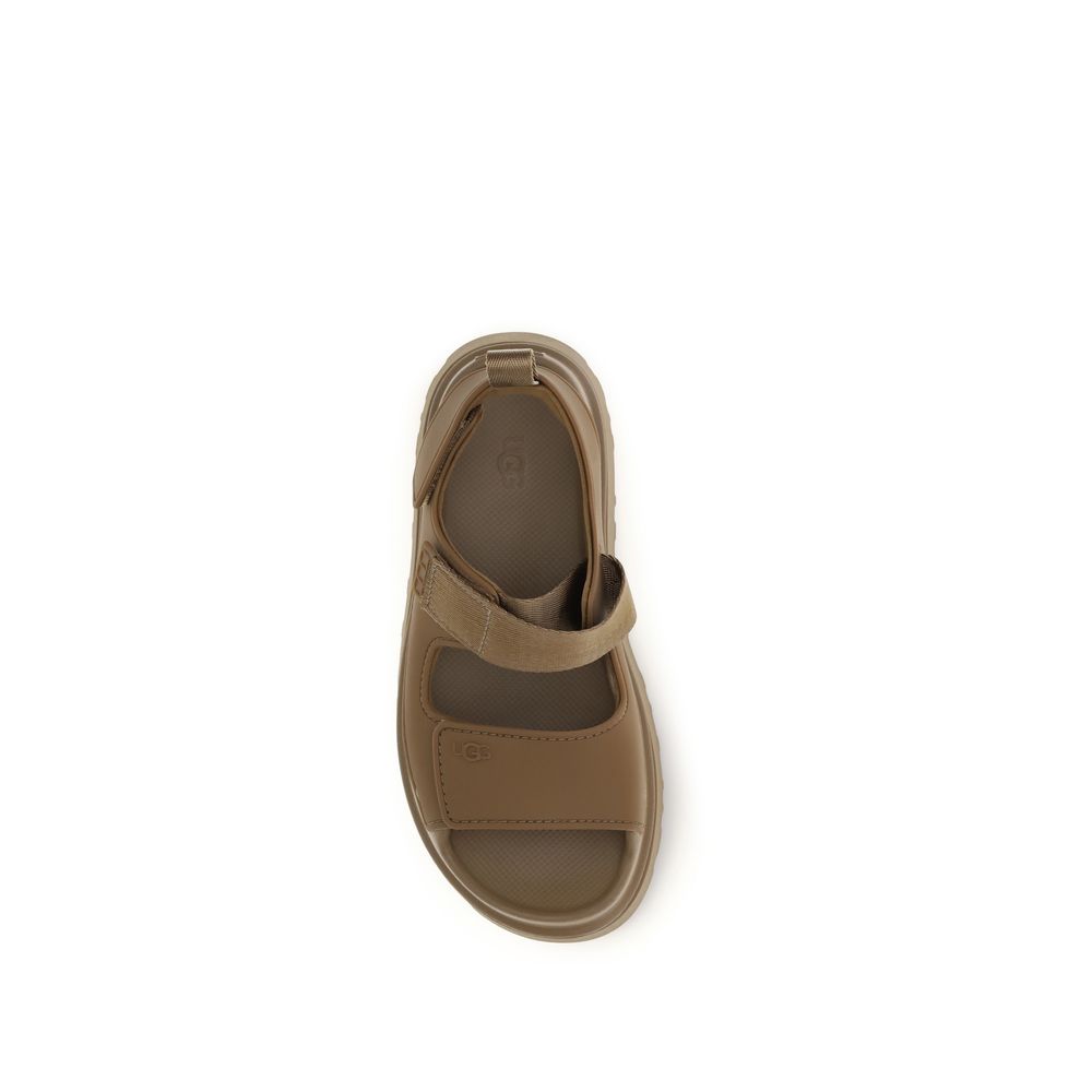 Brown Recycled Polyester Flat Sandals - ventzia