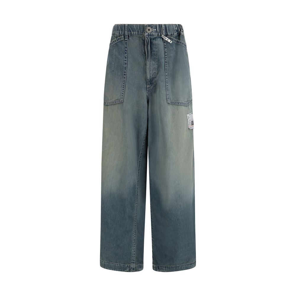Blue Cotton Relaxed Fit Jeans - ventzia