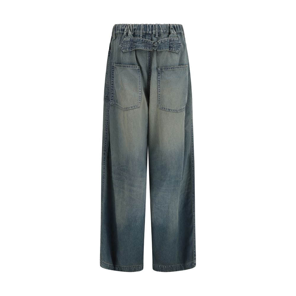 Blue Cotton Relaxed Fit Jeans - ventzia
