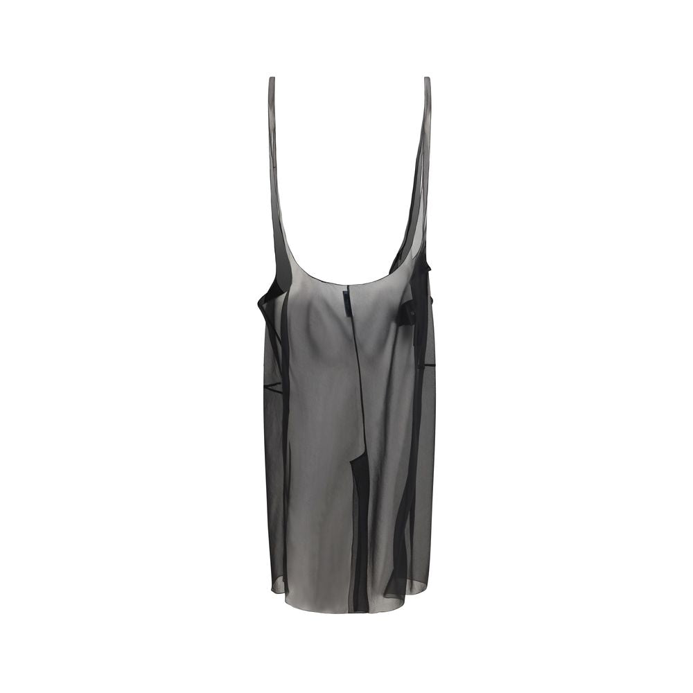Black Polyester Midi Skirt - ventzia