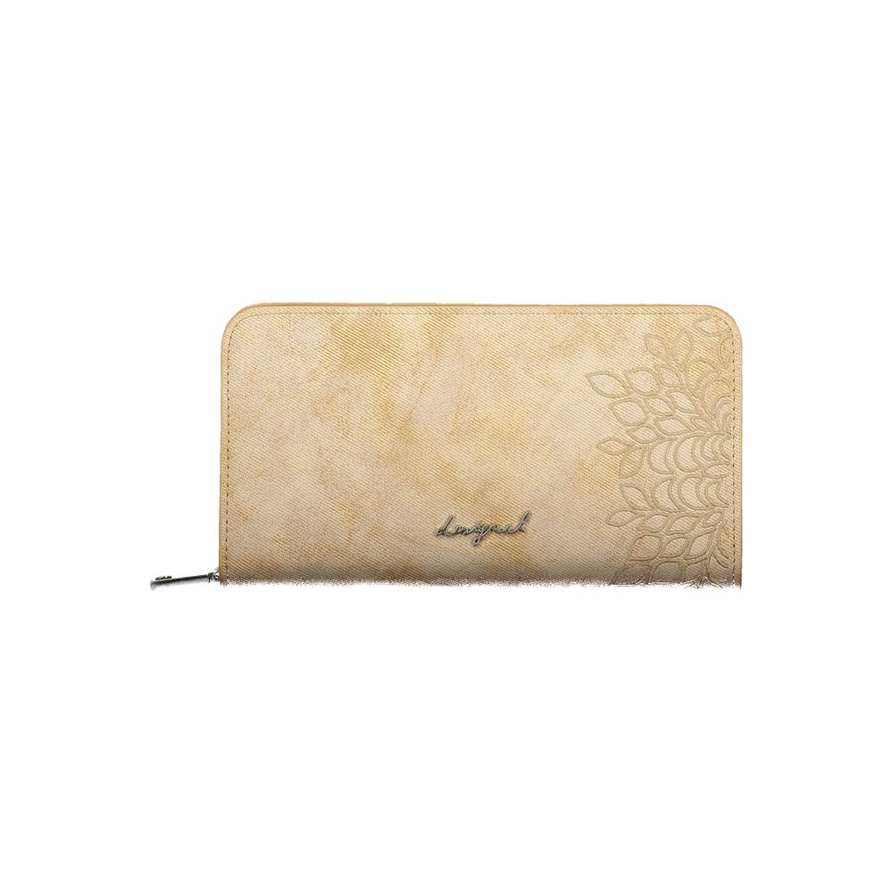Beige Polyurethane Women Wallet - ventzia