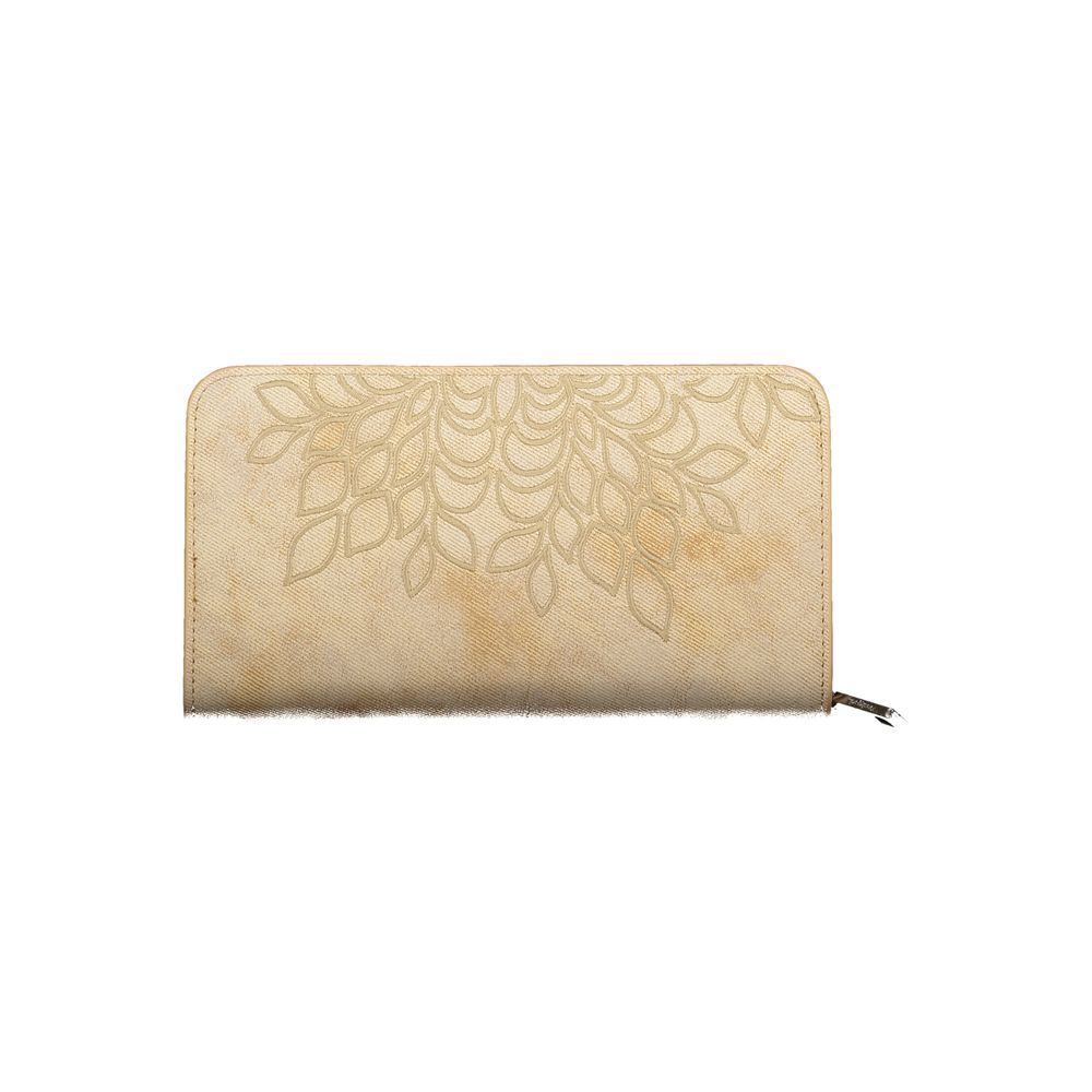 Beige Polyurethane Women Wallet - ventzia