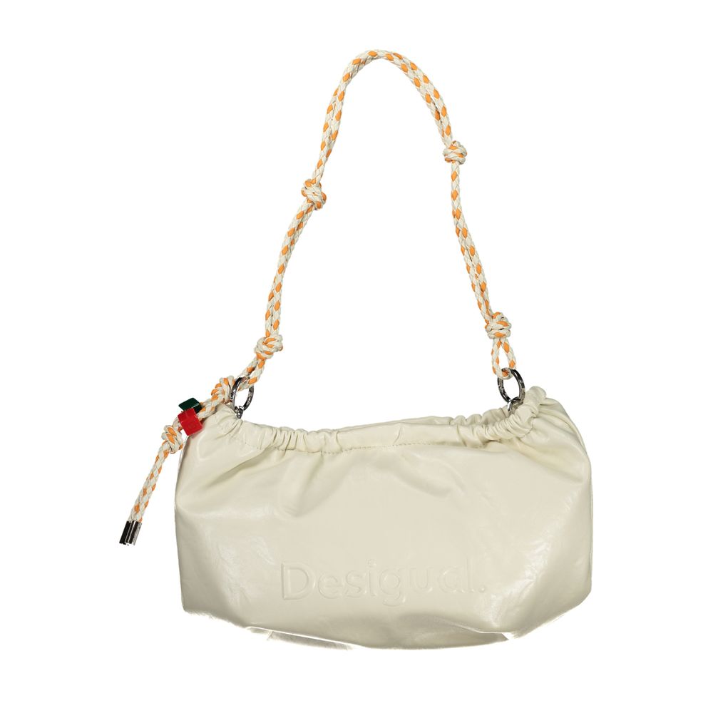 Ecru Polyurethane Women Handbag - ventzia