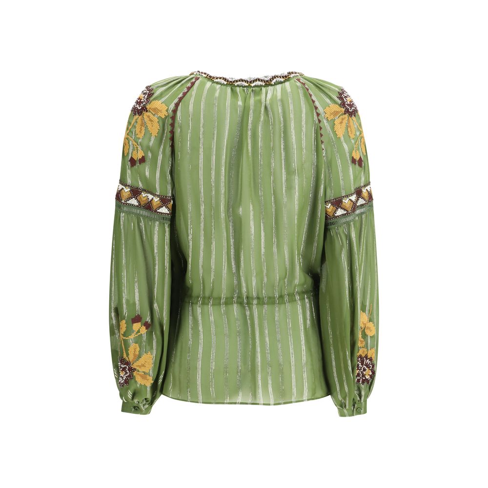 Bicolor Silk Pattern Shirt - ventzia