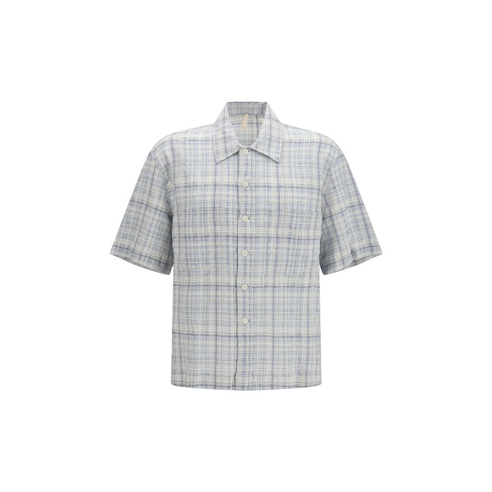 Blue Cotton Pattern Shirt - ventzia
