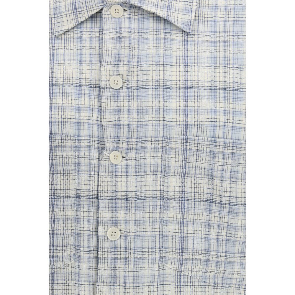 Blue Cotton Pattern Shirt