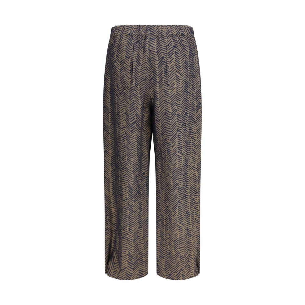 Brown Viscose Casual Pants - ventzia