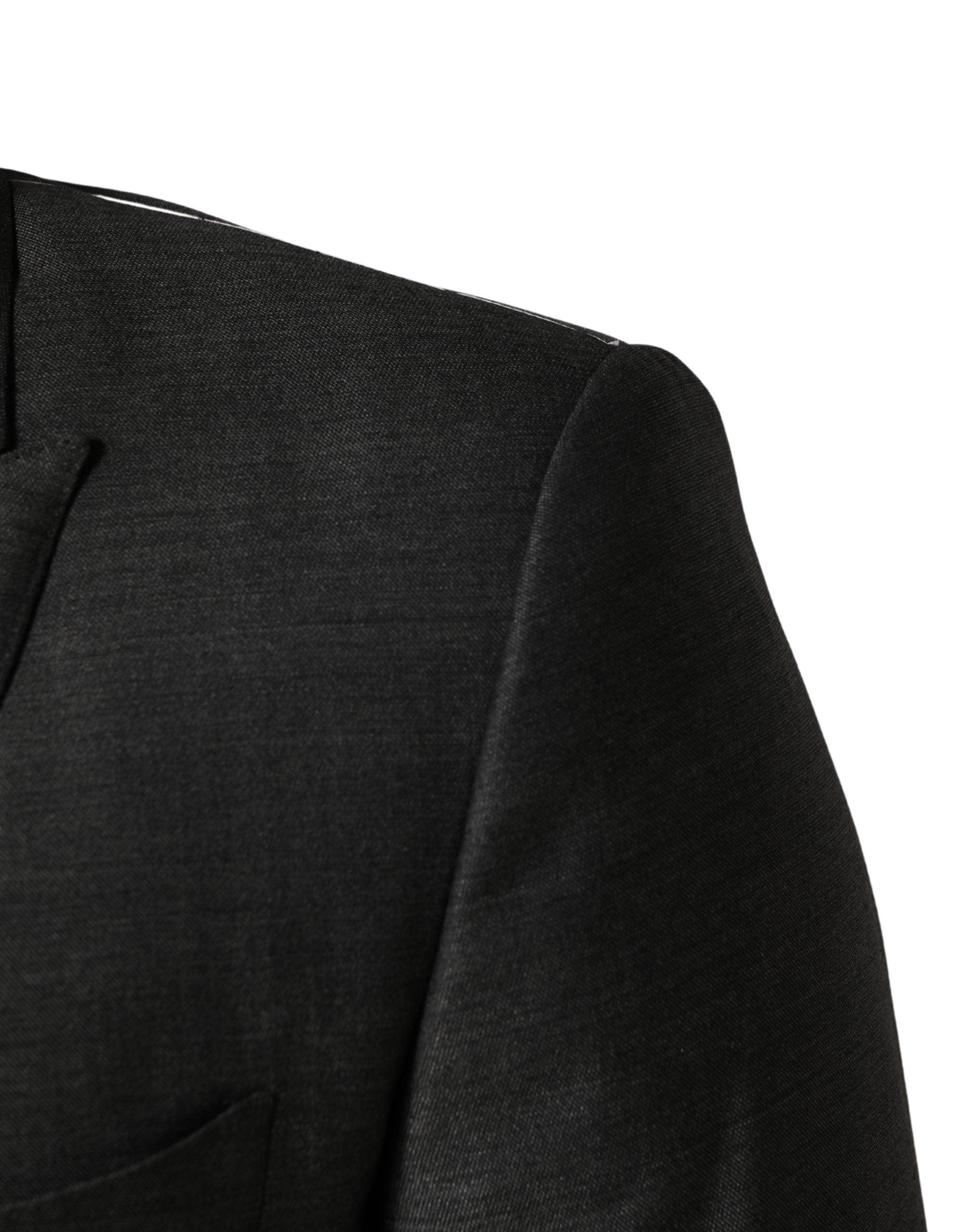 Dark Gray Wool Slim Fit Coat Jacket Blazer - ventzia