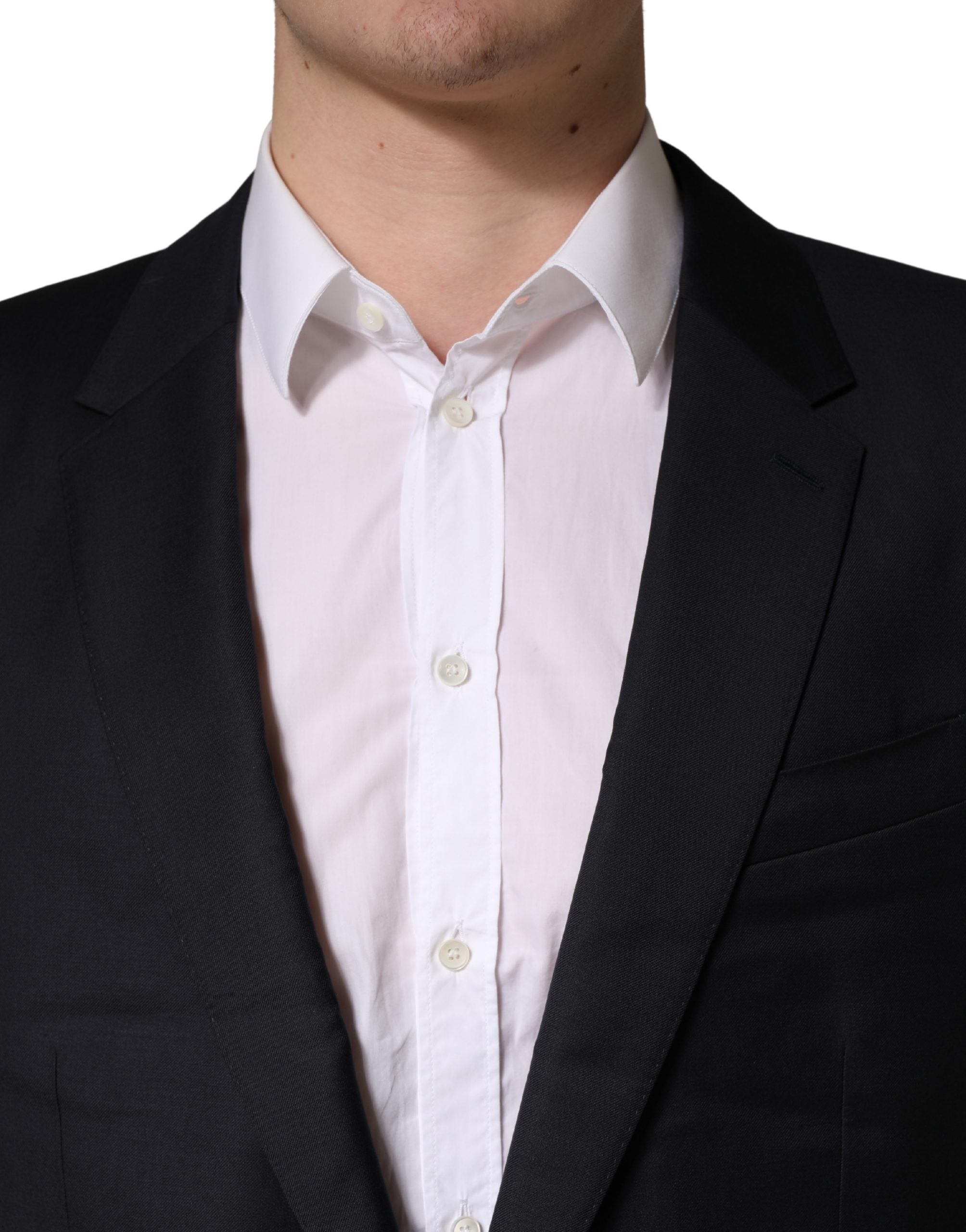 Black Wool Slim Fit Coat Men Jacket Blazer - ventzia