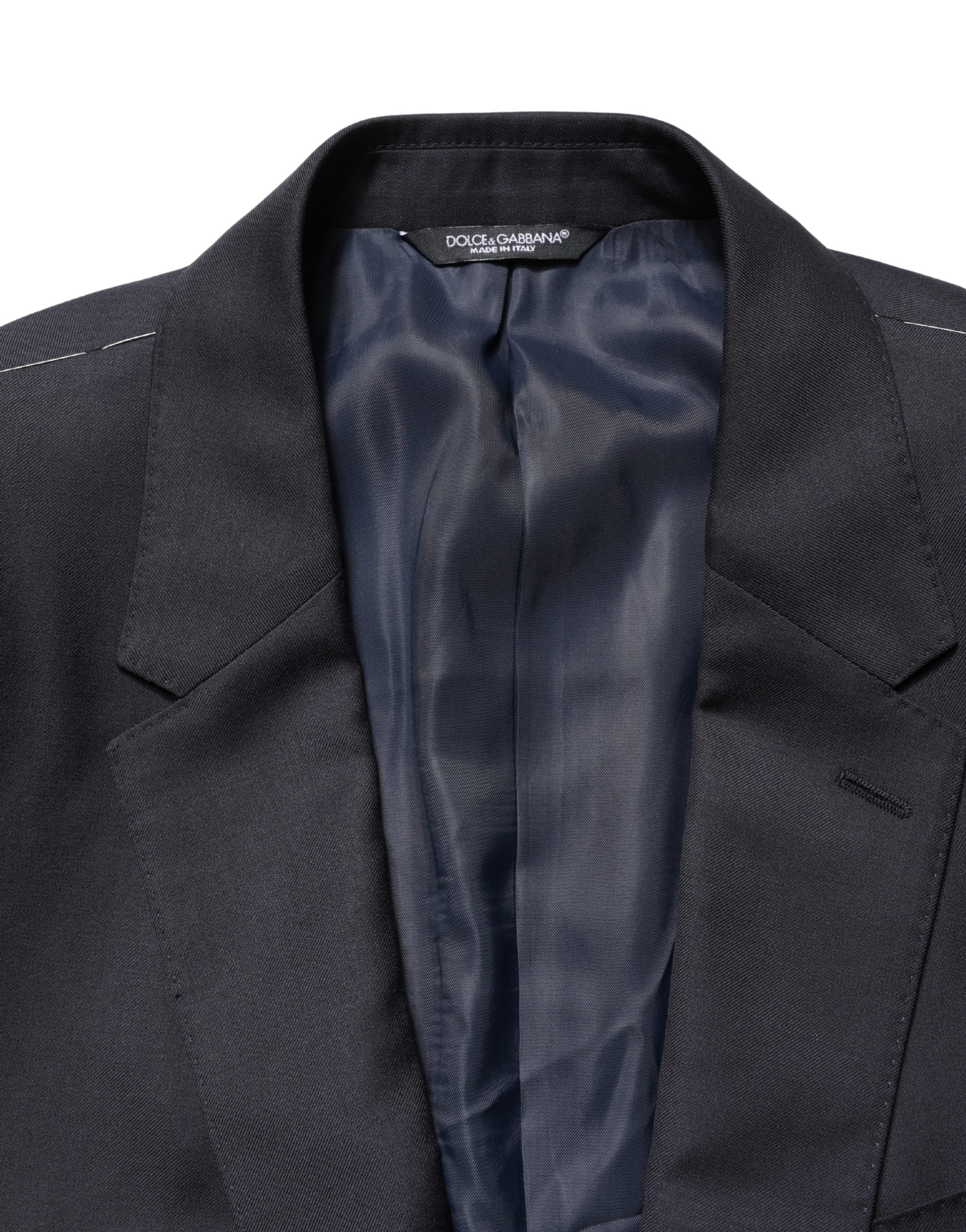 Black Wool Slim Fit Coat Men Jacket Blazer - ventzia