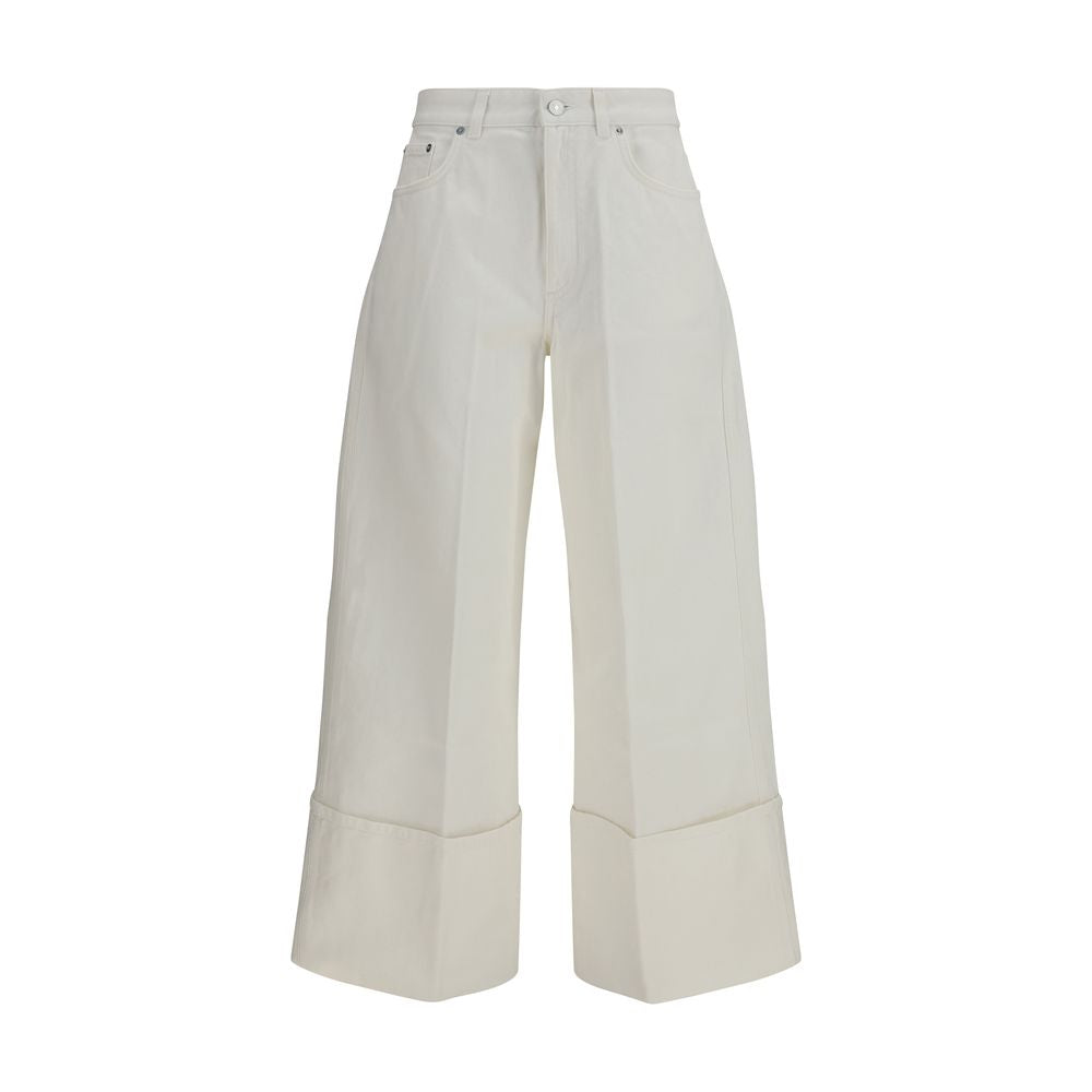 White Cotton Jeans Denim - ventzia