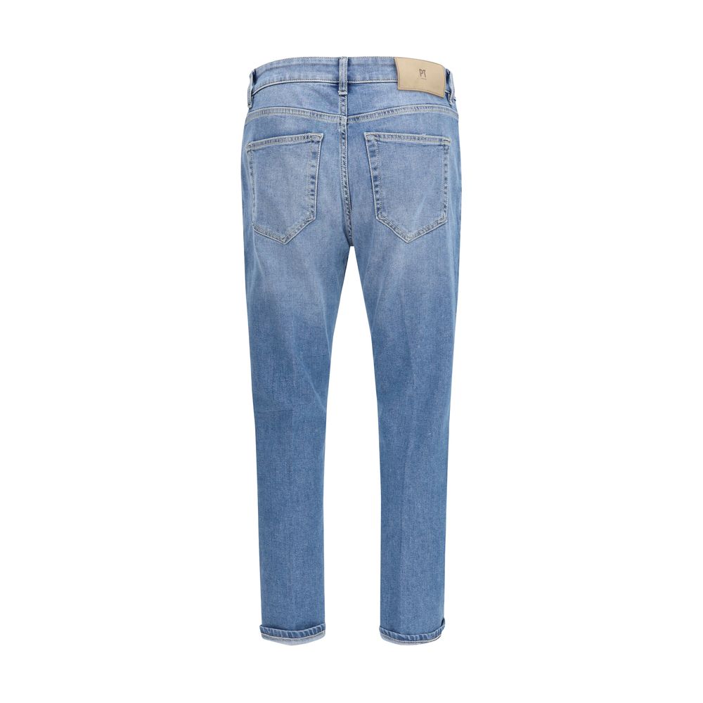 Blue Cotton Slim Fit Jeans - ventzia
