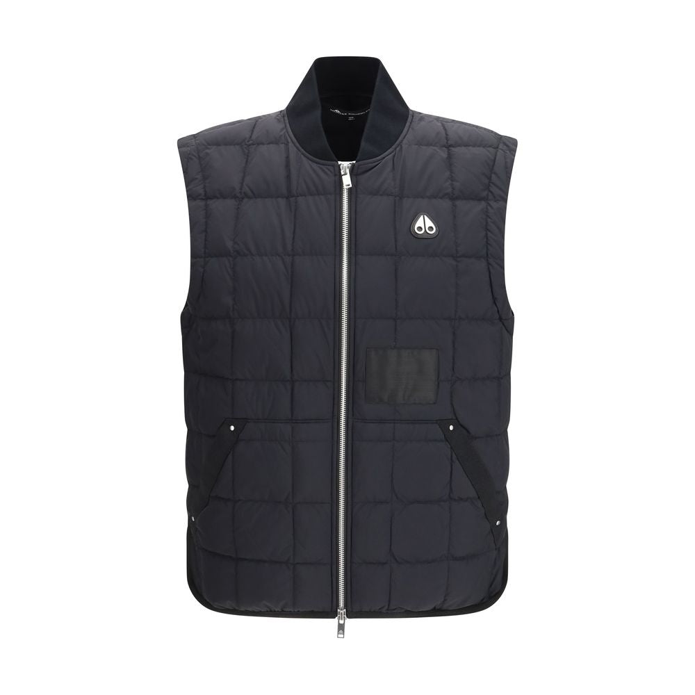 Black Nylon Sleveless Jacket - ventzia