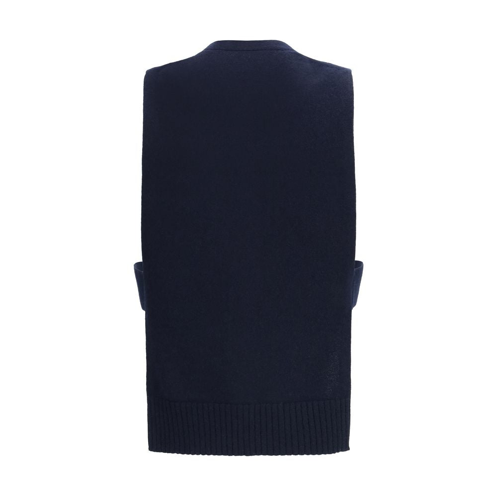 Blue Cashmere Sleeveles Sweater - ventzia
