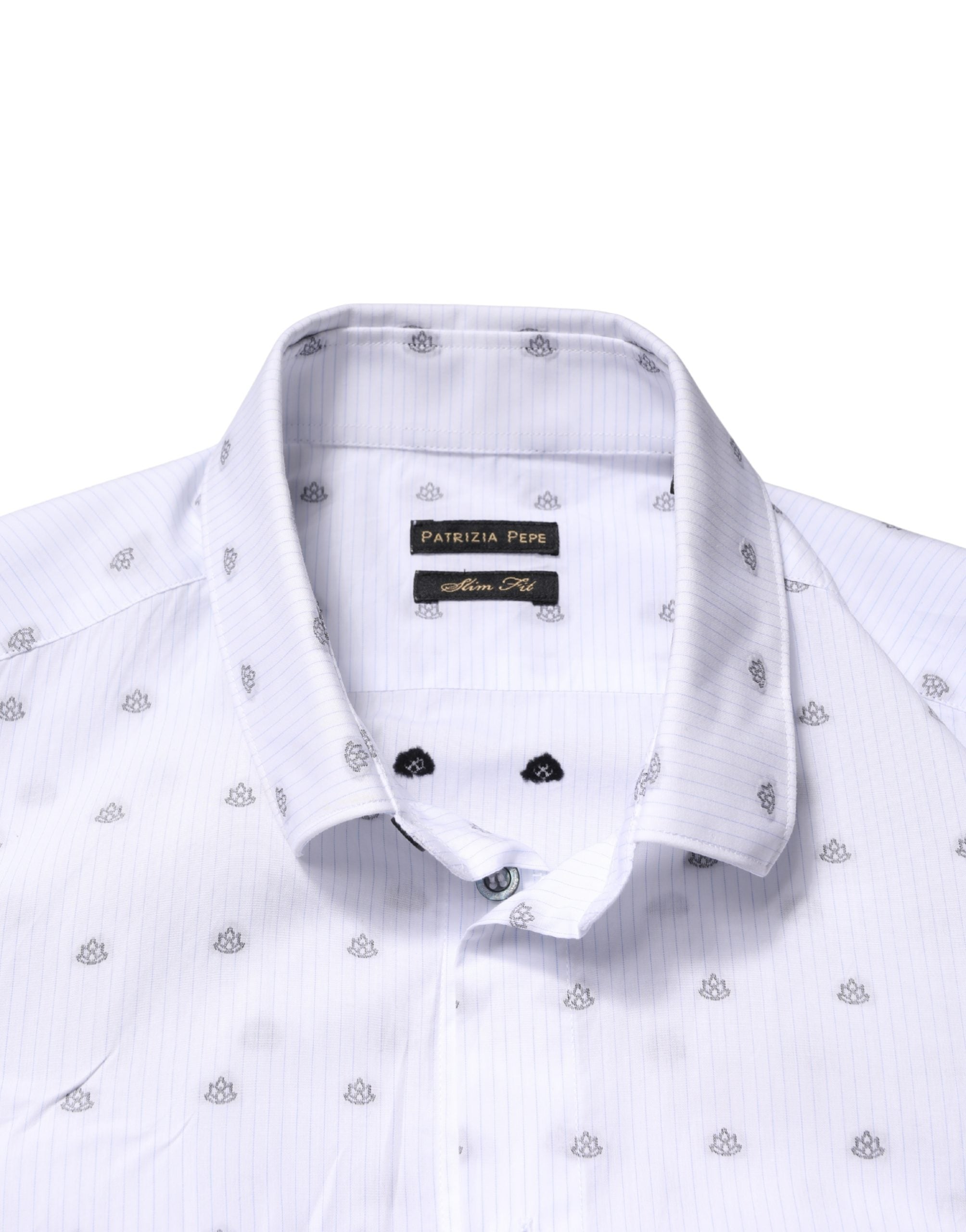 White Cotton Slim Fit Collared Men Dress Shirt - ventzia