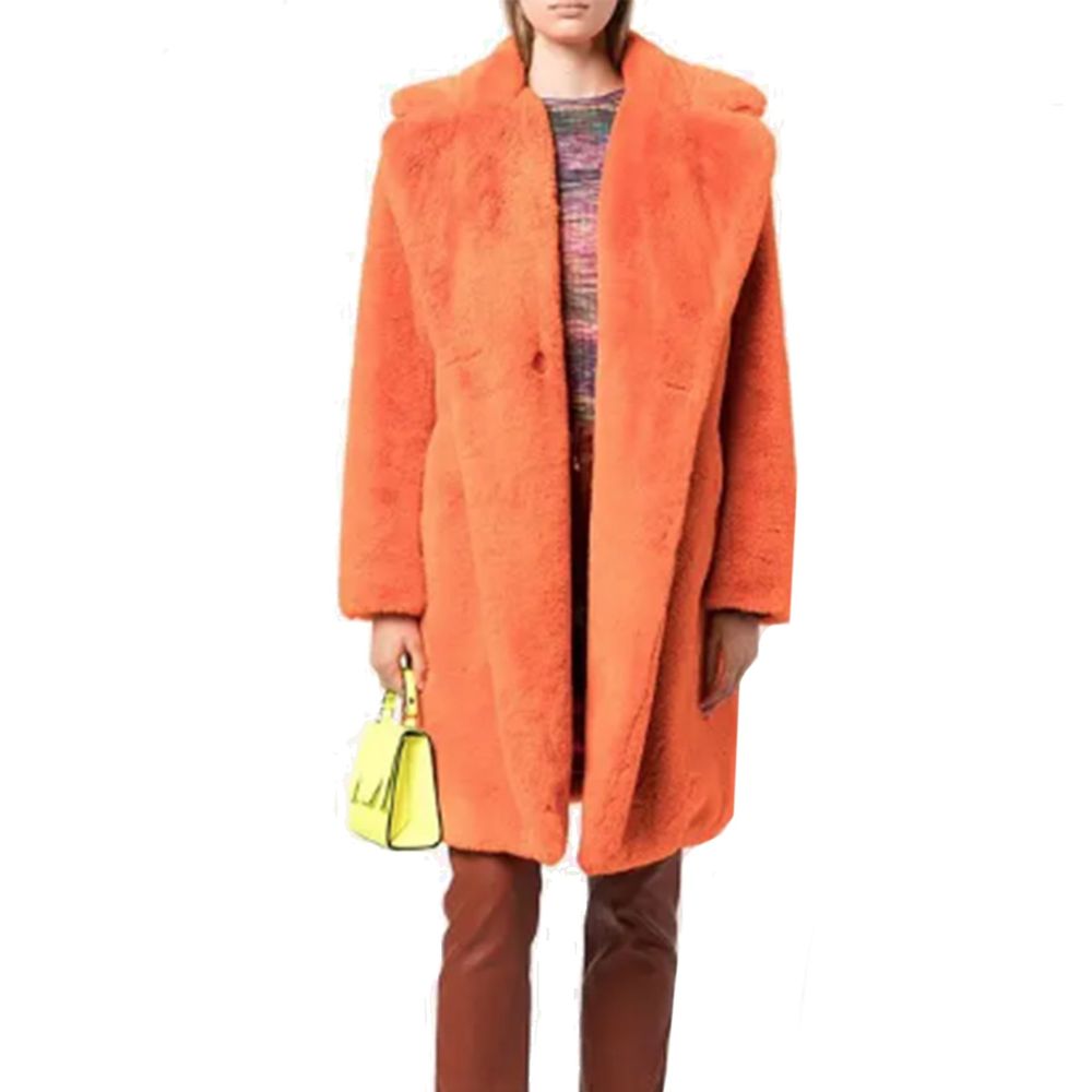 Orange Faux Fur Coat - ventzia