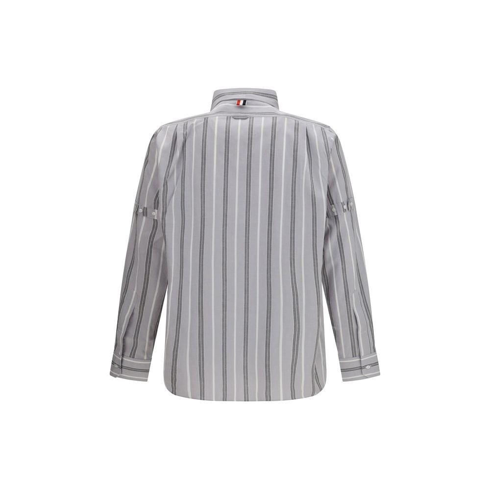 Gray Cotton Pattern Shirt - ventzia