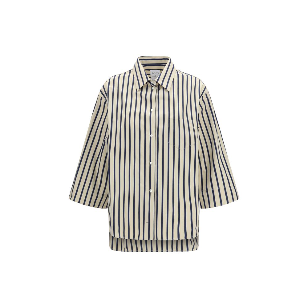 Blue Cotton Pattern Shirt - ventzia