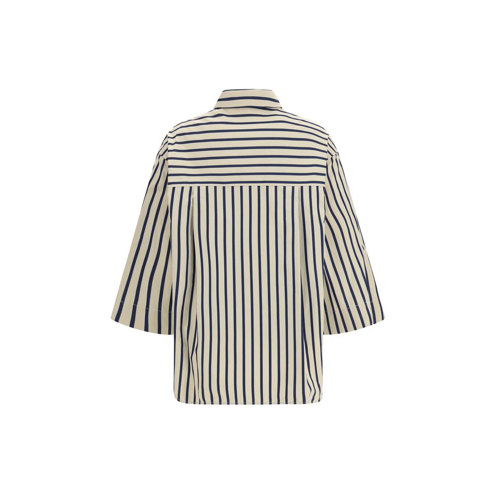 Blue Cotton Pattern Shirt - ventzia