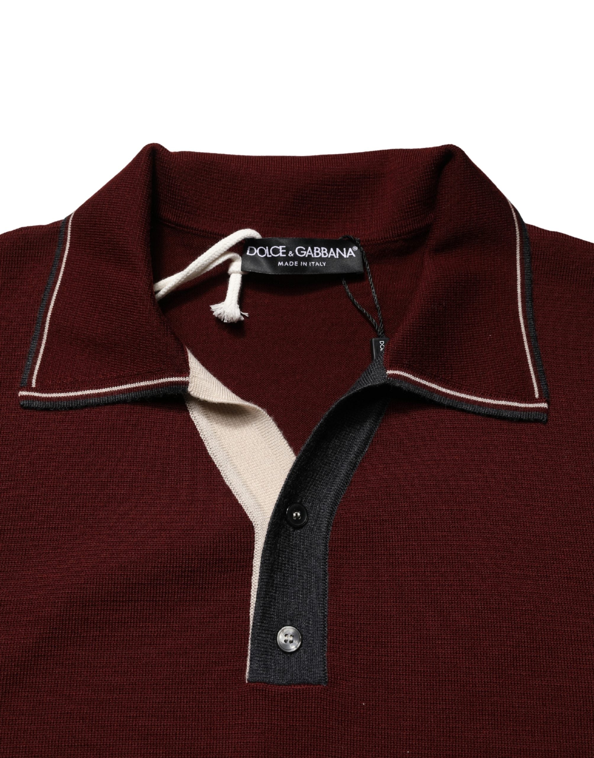 Maroon Re-Edition Wool Long Sleeves T-shirt - ventzia