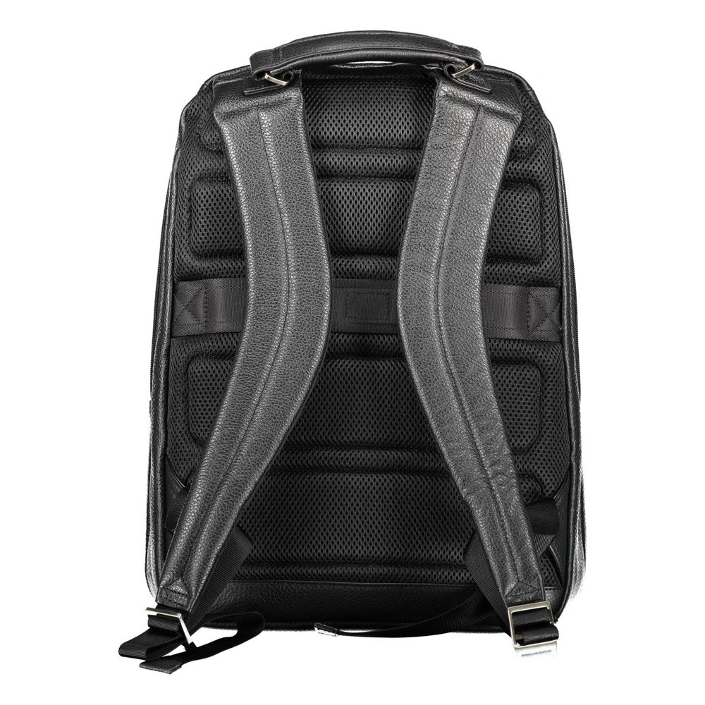 Black Leather Men's Backpack - ventzia