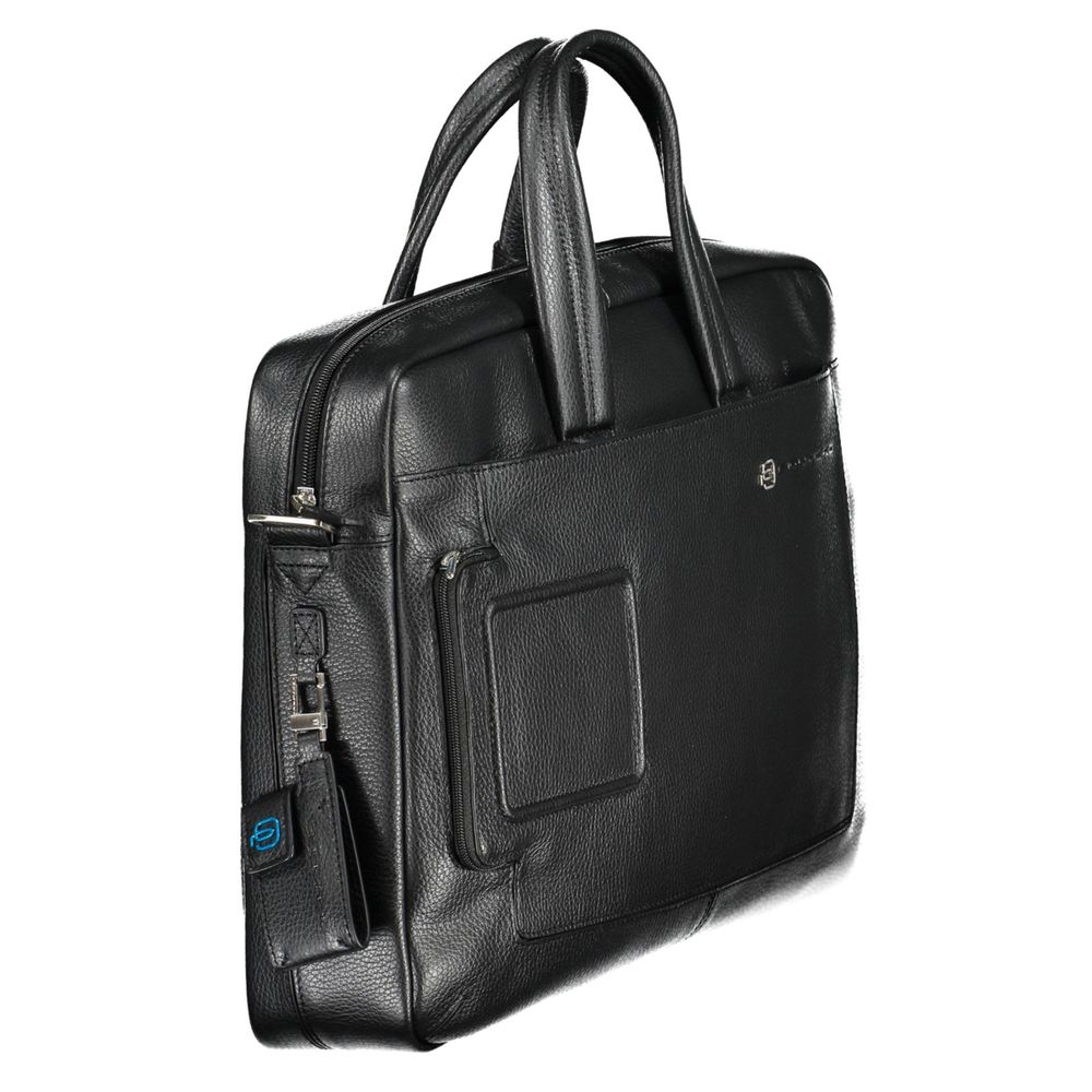 Nero Leather Men Briefcase - ventzia