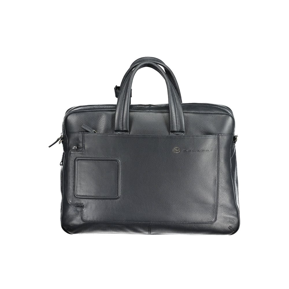 Blu Leather Men Briefcase - ventzia