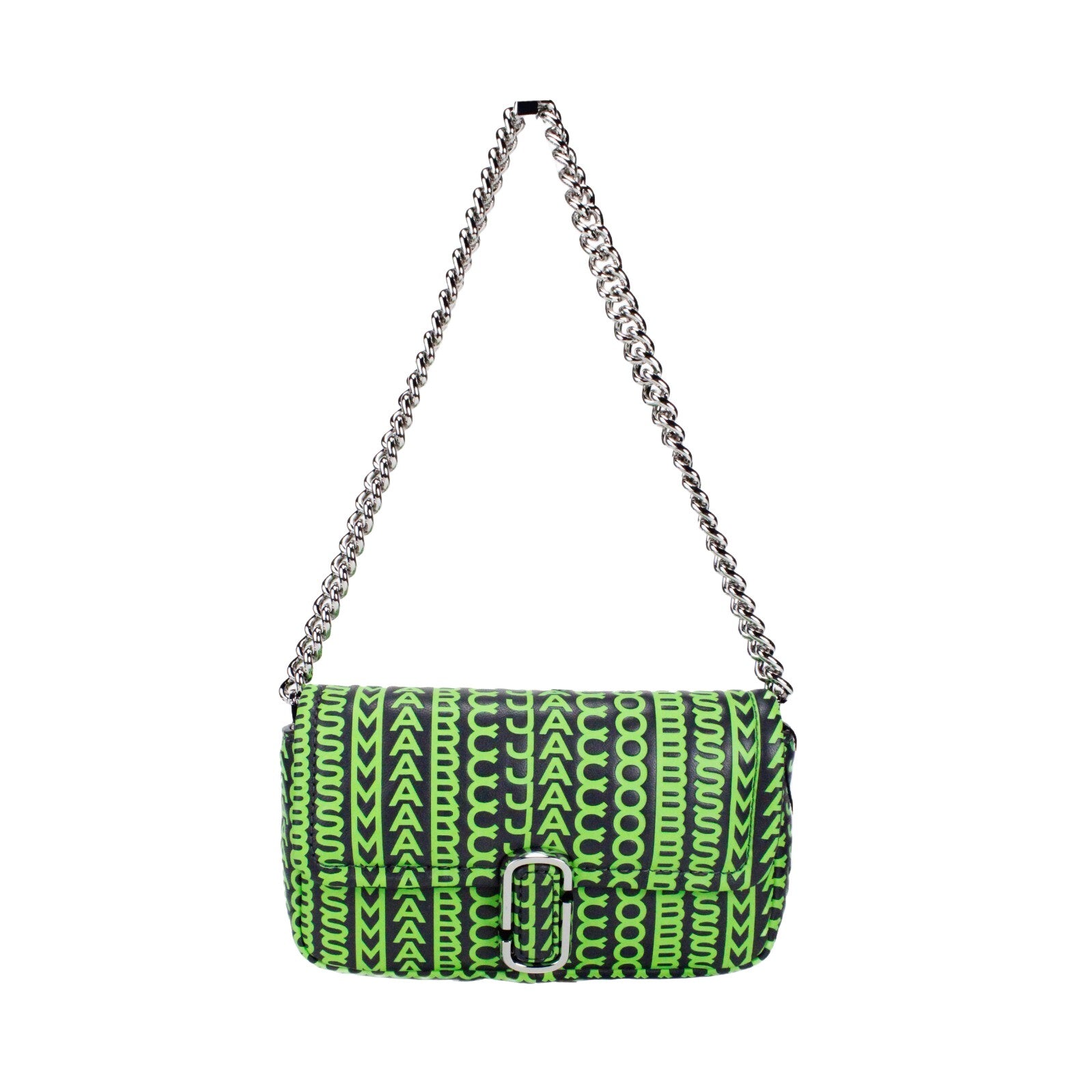 Marc Jacobs Neon Green The Monogram Leather J Marc Mini Shoulder Bag Crossbody - ventzia